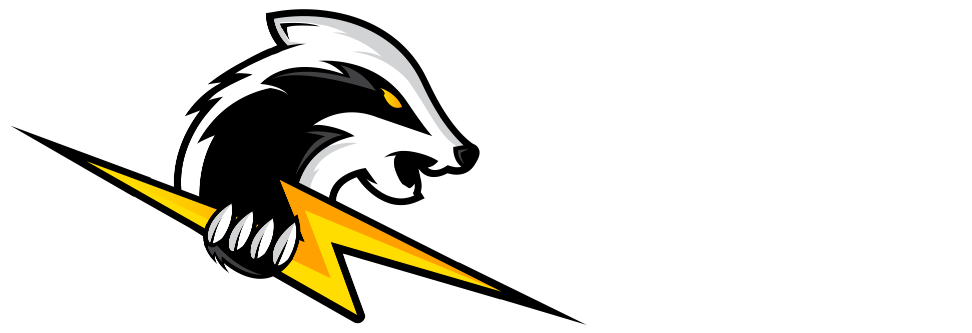 Nift badger mascot with black text
